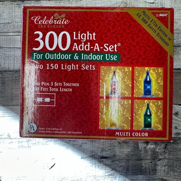Celebrate the Season 300 Holiday Christmas Multi Color String Lights - Picture 1 of 3